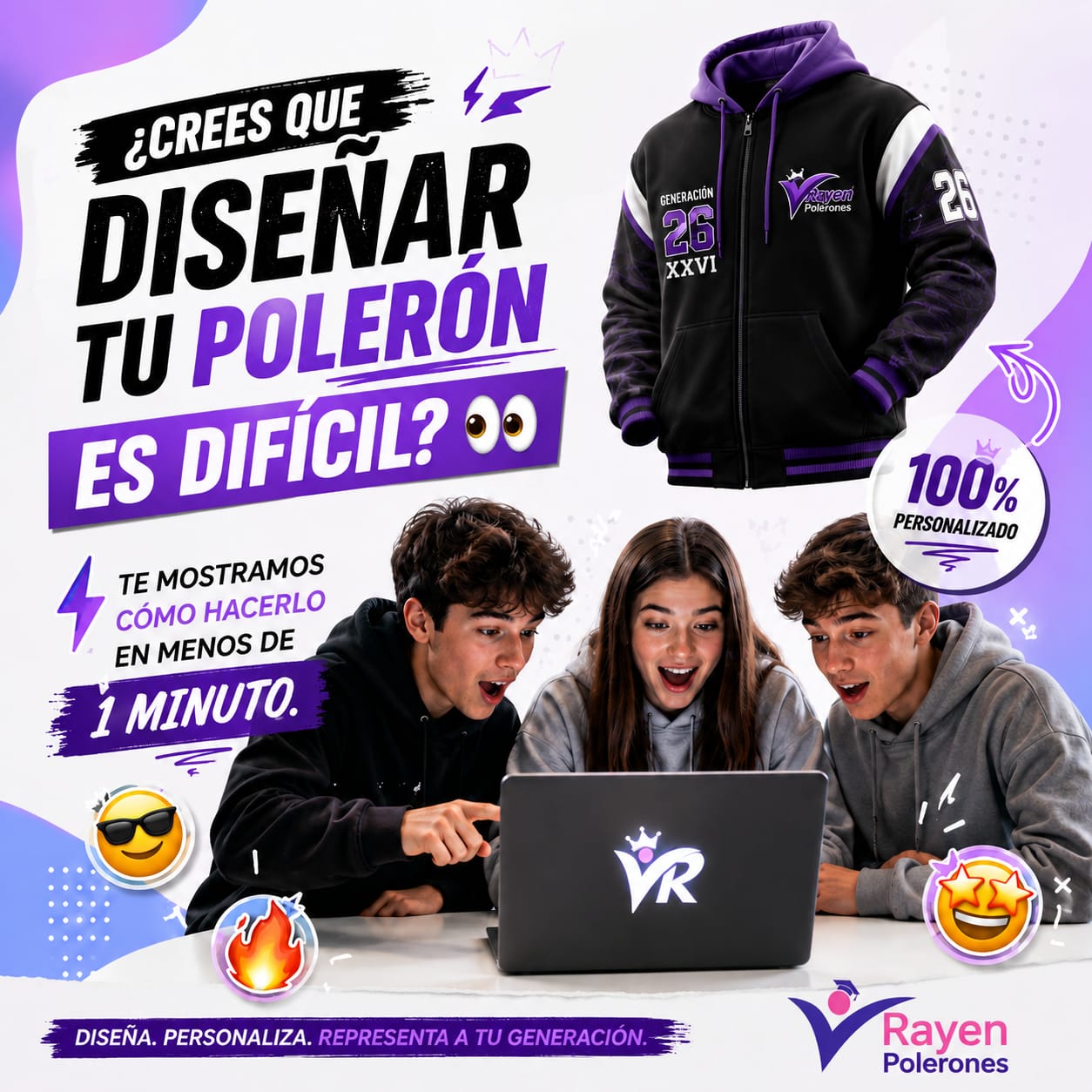 Diseñador online de polerones personalizados Rayen